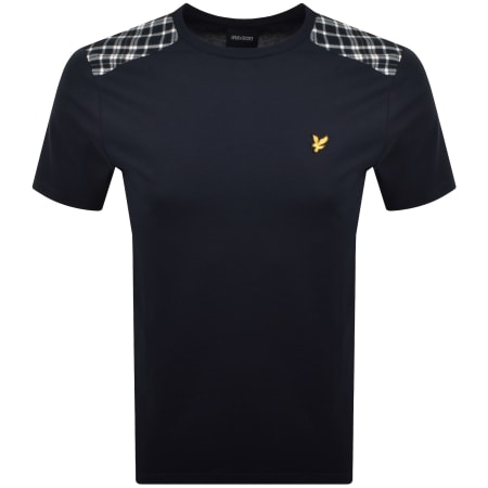 Lyle And Scott Check Panelled T Shirt Dark Navy | Mainline Menswear x